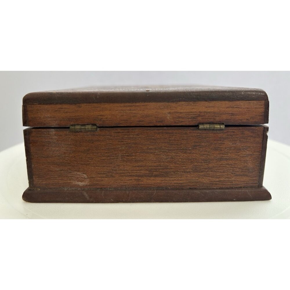 Vintage Wooden Jewelry Keepsake Trinket Box Floral Grandmacore Cottagecore 7"x5" - Picture 6 of 10